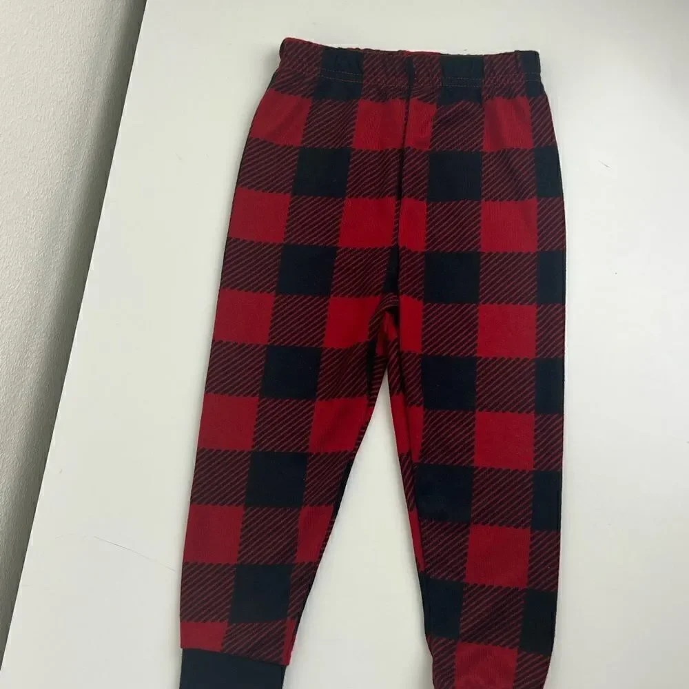 Dearfoams Toddler Size Black & Red Buffalo Check 2-Piece Pajama Set 4T